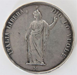 Italian States 1848 Lombardy Silver Coin