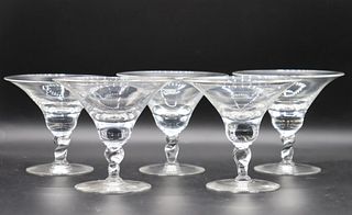 (5) Clear Crystal Martini Glasses