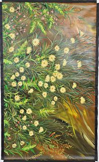 Floral Landscape, Oil on Canvas