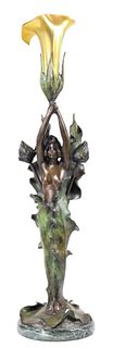 After Julien Causse (1869-1914) Fr Bronze Figural Lamp