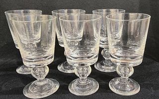 Set of (6) Steuben Crystal Water Goblets