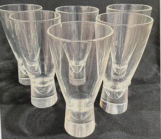 (6) Steuben Modernist Water Glasses, 1950's