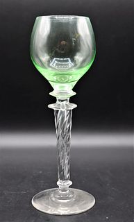Steuben Single Clear to Green Goblet
