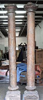 Pair of Palace-Sized Antique Architectural Columns