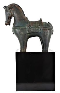 Chinese Tang Style Terracotta Horse on Base