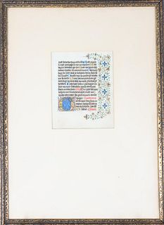 15th C. Illuminated Manuscript Leaf