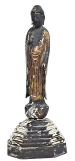 Chinese Gilt Wood Standing Bodhisattva Statue