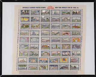 Sheet of Poster Stamps, NY World's Fair 1939