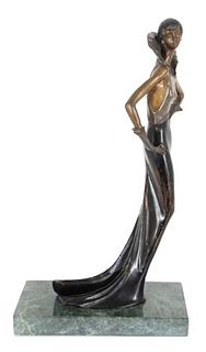 Art Deco Bronze Female Figural Sculpture