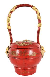 Chinese Carved Gilt Basket