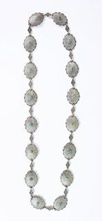 New Mexico Silver & Turquoise Concha Necklace