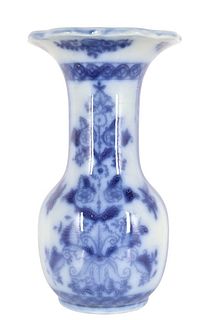 Antique Flow Blue Porcelain Vase