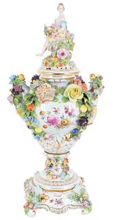Large Meissen Lidded Potpourri Vase