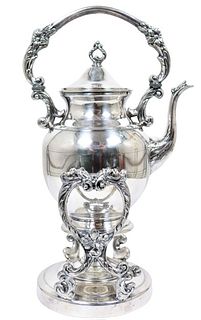 Silver Plate Hot Water Pot w Stand