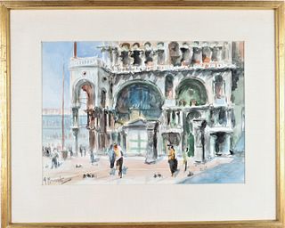 A. Missingto (20th c) Doges Palace Watercolor