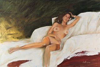 Female Nude, Signed, Oil on Canvas