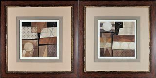 Pair of Framed Geometric Abstract Prints
