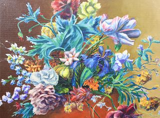 Floral Still Life, Oil on Canvas