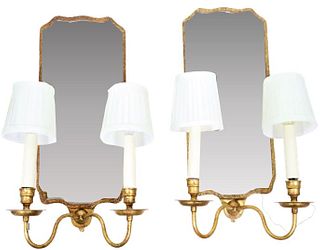 Pair of Two-Branch Mirror Sconces