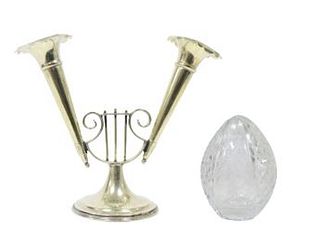 Crystal Egg and Posey Vase