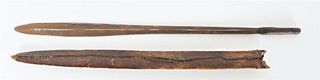 African Masai Sword W/ Leather Scabbard