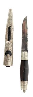 Knife W/ Intricate Handle and Sheath