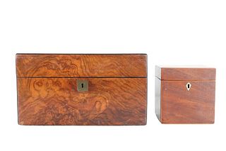 (2) Two Antique Wooden Boxes