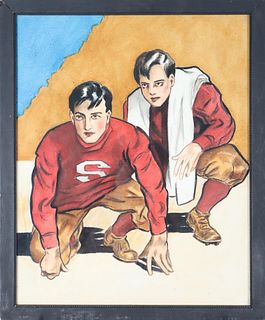 Vintage Painting of Stanford Football Players