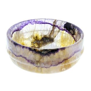 A Blue John bowlMillers Vein The steep-sided circular body with a band of violet-edged lilac veining