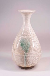 Chinese or Korean White Glazed Vase