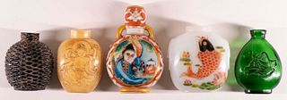 Group of Five Chinese Snuff Bottles