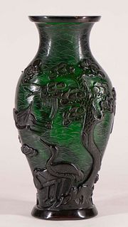 Green Peking Glass Vase