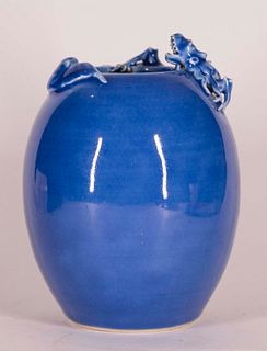 Blue Glazed 'Dragon' Vase w/ Yongzheng Mark