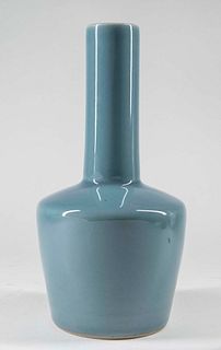Chinese Sky Blue Glazed Porcelain Mallet Vase