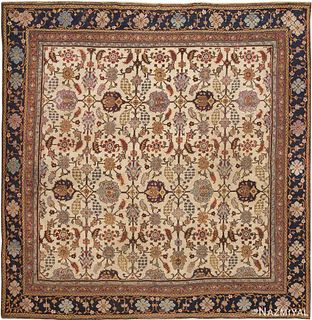 ANTIQUE INDIAN AGRA RUG. 11 ft 5 in x 11 ft 5 in (3.48 m x 3.48 m)