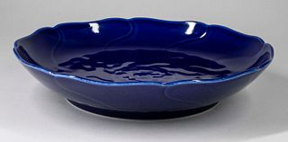 Blue Porcelain Floriform Dish with Qianlong Mark