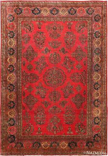 ANTIQUE MANCHESTER WOOL PERSIAN KASHAN RUG 12 ft 2 in x 8 ft 5 in (3.71 m x 2.57 m )