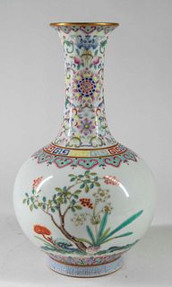 Chinese Famille Rose Enamelled 'Floral' Vase