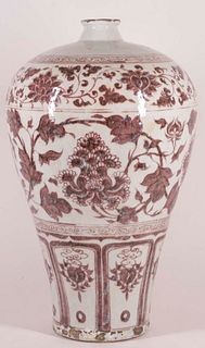Chinese Copper Underglazed Pottery Meiping