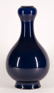 Cobalt Blue Glazed Garlic Head Vase