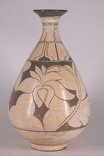 Buncheong Pear Shaped Stoneware Bottle