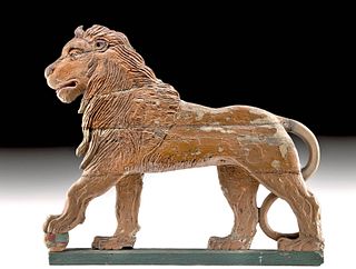 19th C. American Wood Lion Circus Sign