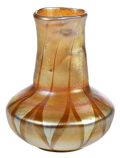 Tiffany Gold Favrile Art Glass Bud Vase