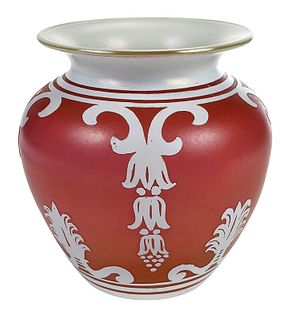 Rare Durand Cameo Cut Glass Vase