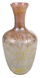 Steuben Attributed Pink Aurene Art Glass Vase