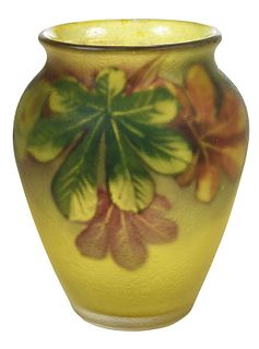 Pairpoint Co. Ambero Reverse Painted Glass Vase