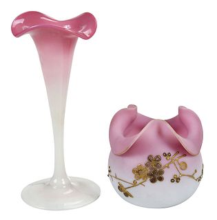 Two Peachblow Glass Vases