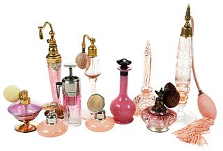 Ten Art Glass Atomizers and Perfumes