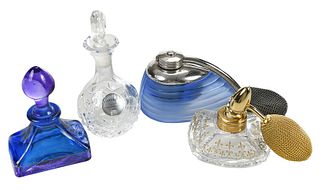 Four Glass Perfumes and Atomizers