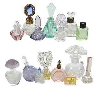 15 Assorted Small Glass Perfume and Scent Bottles